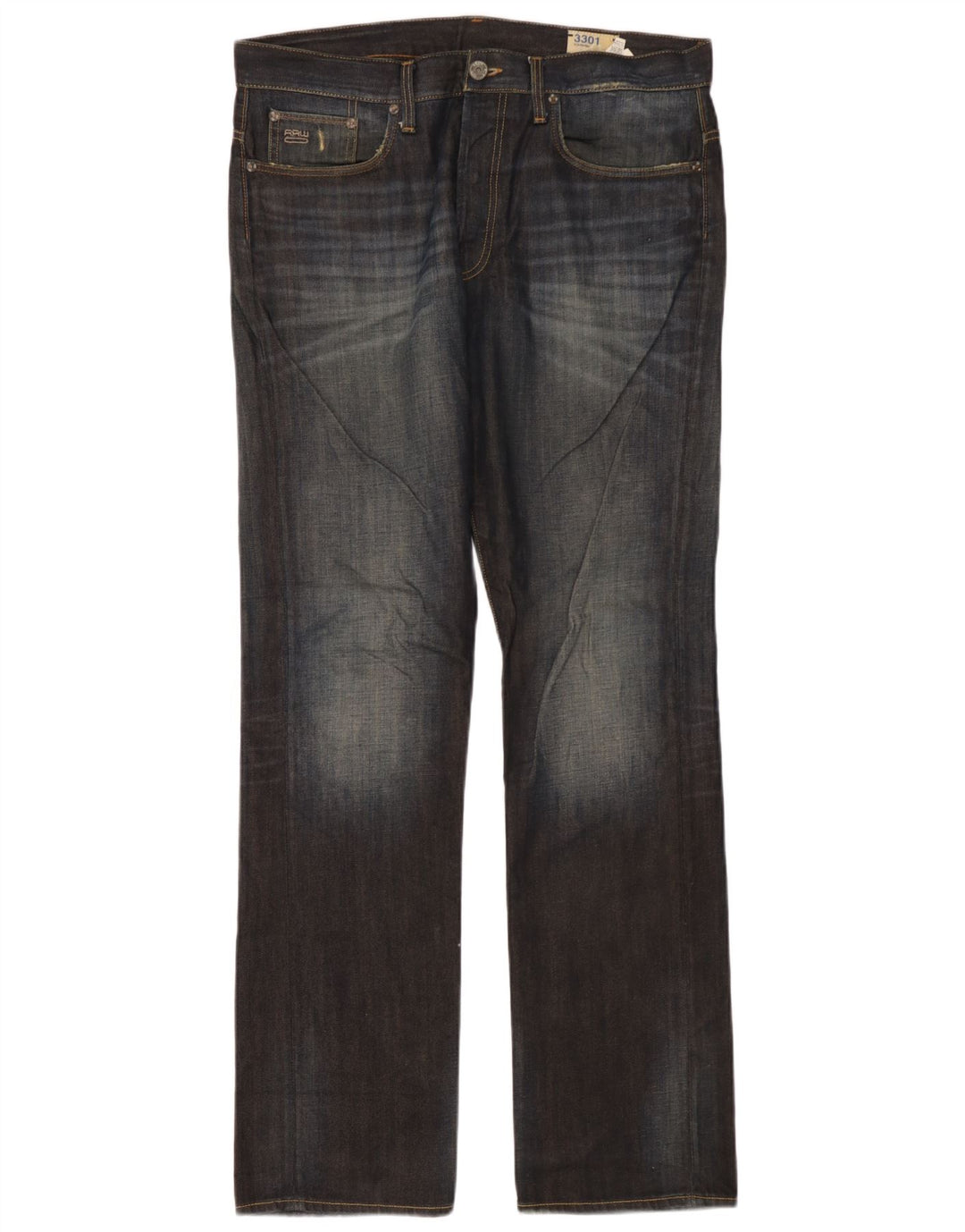 G-Star Herre 3301 Straight Jeans W34 L34 Blå