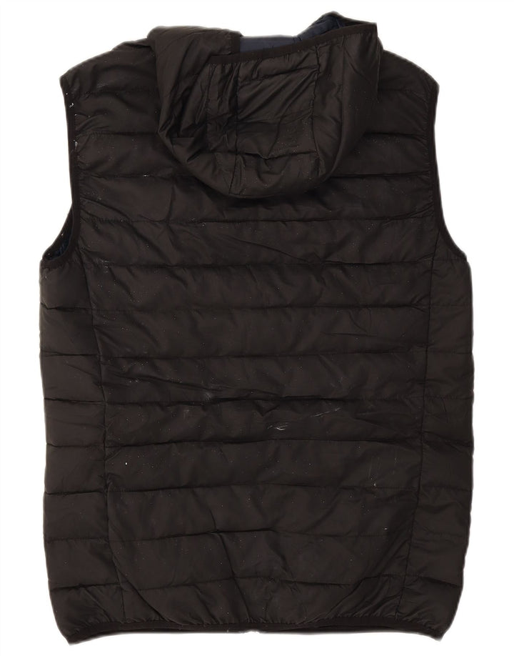 Zara Herre Hætte polstret Gilet UK 40 Stor sort polyester