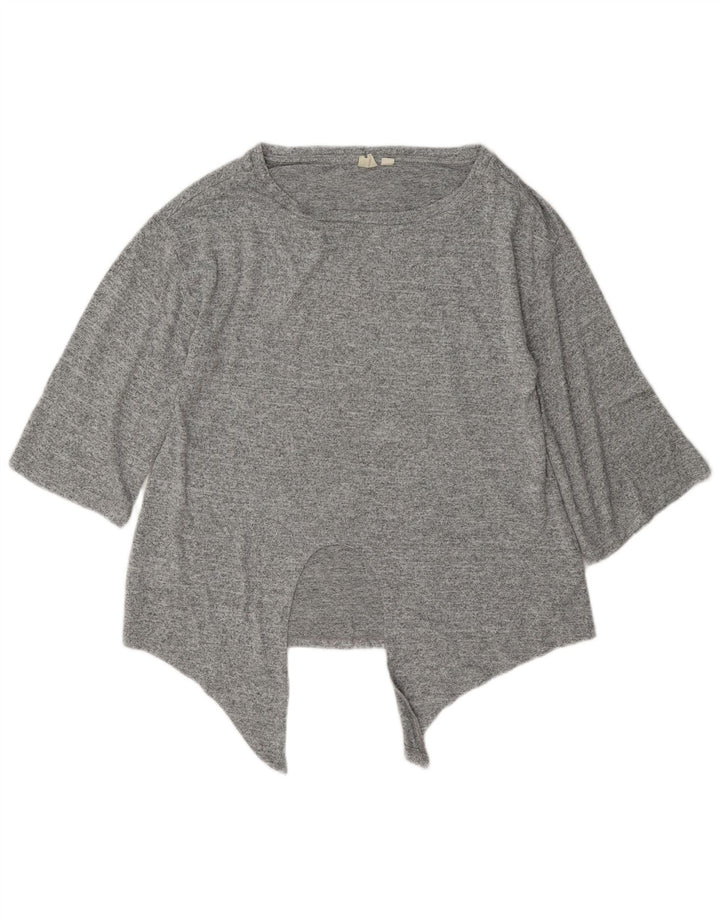 Gap Dame Oversized Asymmetrisk Tunika Top UK 6 XS Grå Flecked Polyester