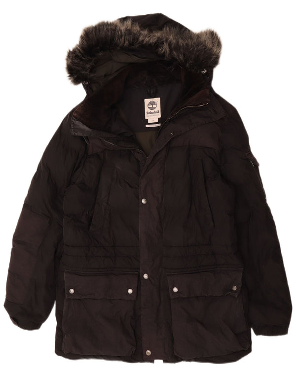 Timberland Herre hættepolstret jakke UK 40 Stor sort polyester