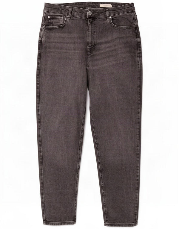 Marks & Spencer Womens Mom Tapered Jeans UK 16 Large W34 L27 Black