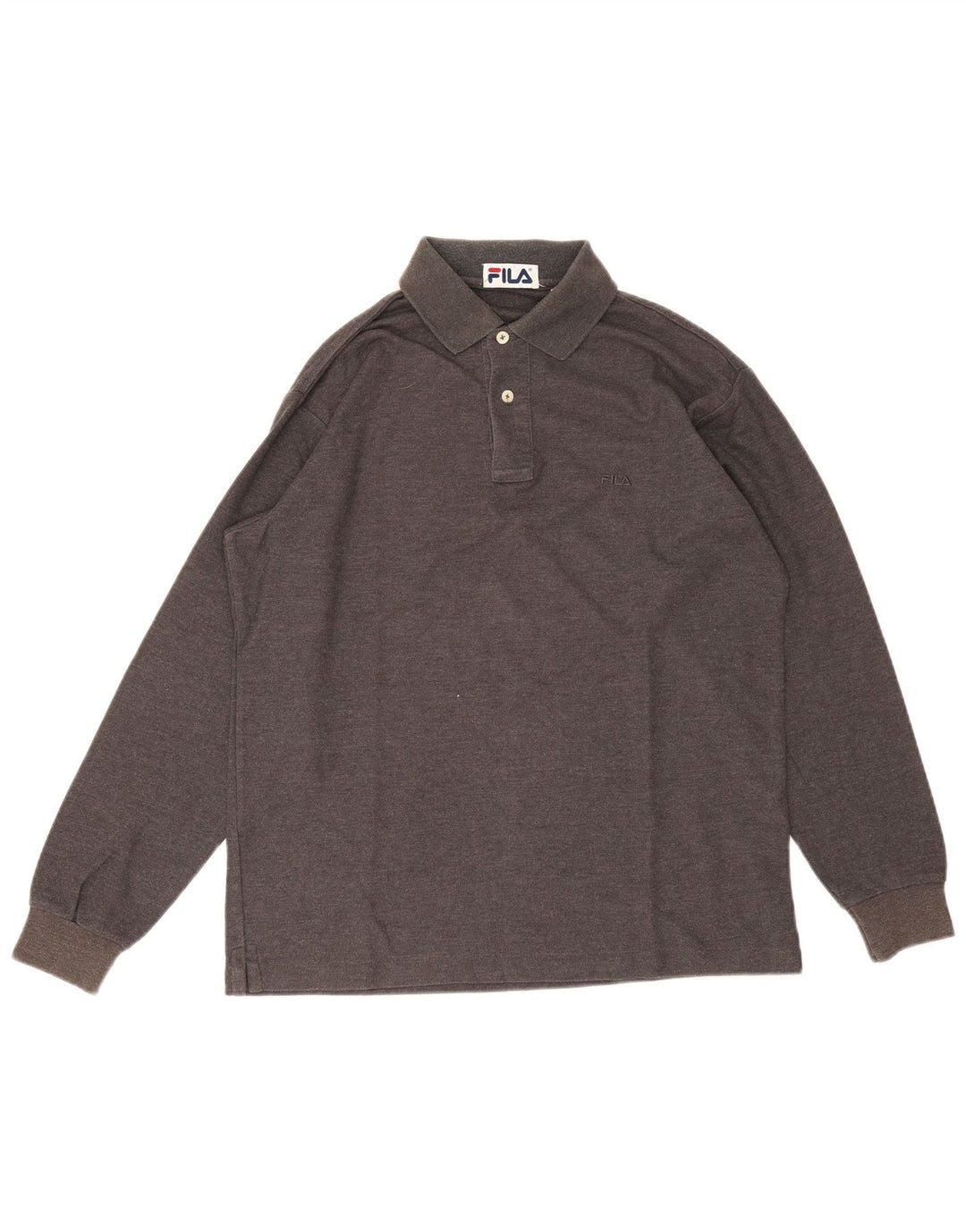 Fila Langærmet Polo Shirt til mænd, lille grå bomuld