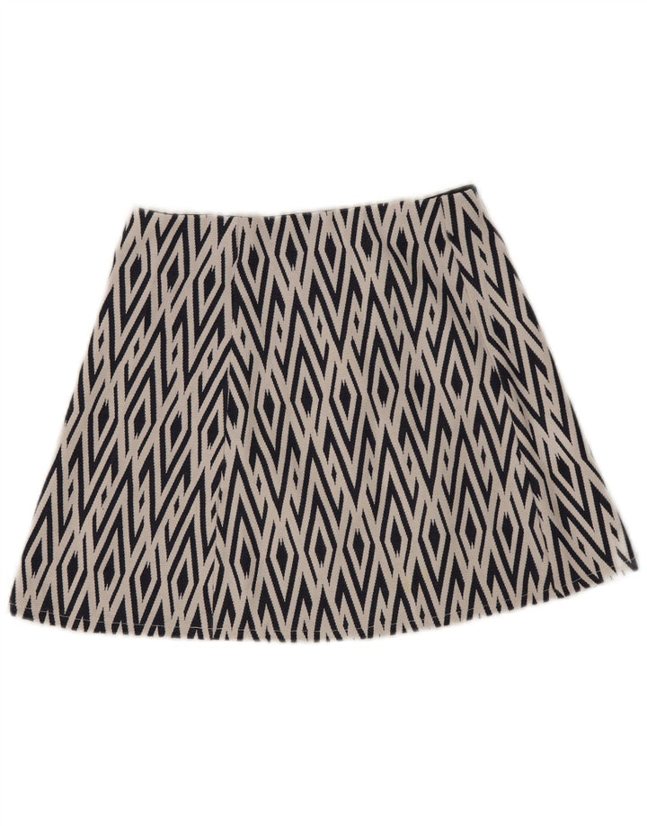 Zara Dame Trafaluc Mini-nederdel Medium W28 Marineblå Geometrisk