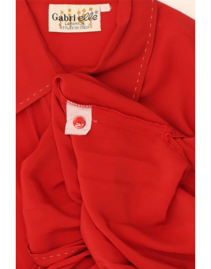 Gabrielle Dame Skjorte Bluse UK 16 Large Red Acetate