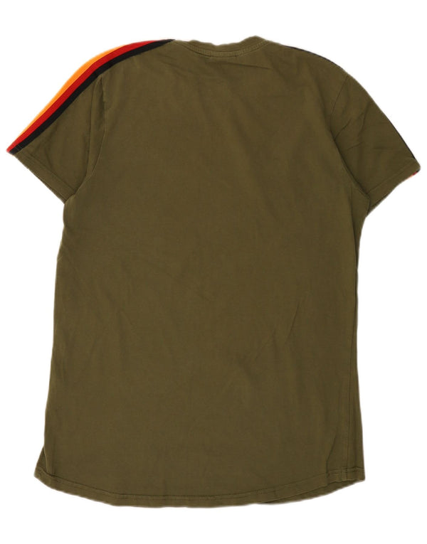 Ellesse Herre T-Shirt Top Medium Grøn Colourblock Bomuld
