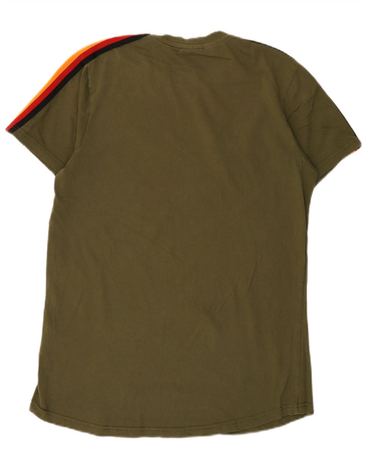 Ellesse Herre T-Shirt Top Medium Grøn Colourblock Bomuld
