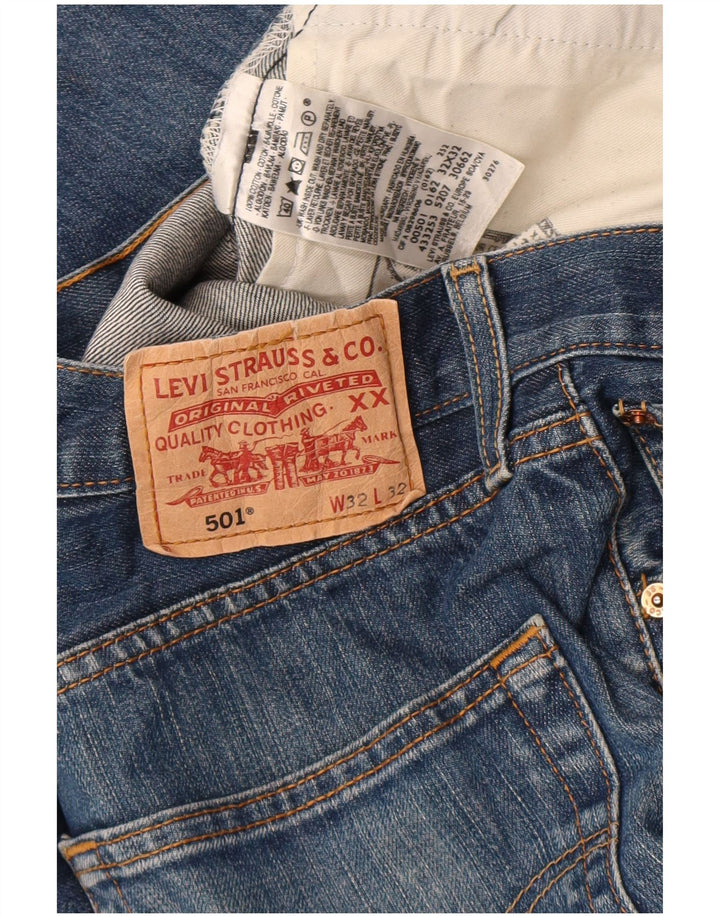 Levi's Herre 501 lige jeans W32 L32 blå bomuld
