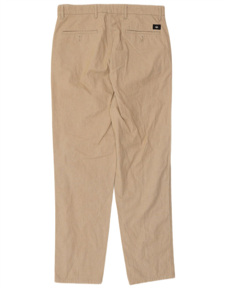 DOCKERS Herre tilspidsede Chinobukser W32 L32 Beige nålestribet bomuld