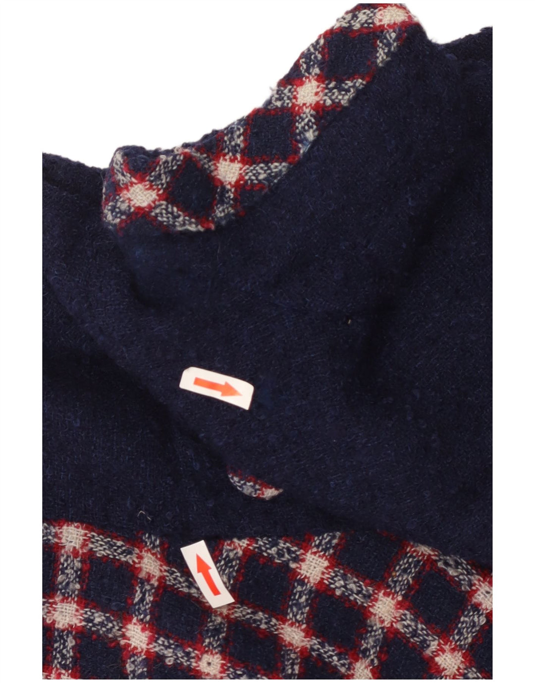 VINTAGE Dame A-Line Kjole UK 12 Medium Navy Blue Check