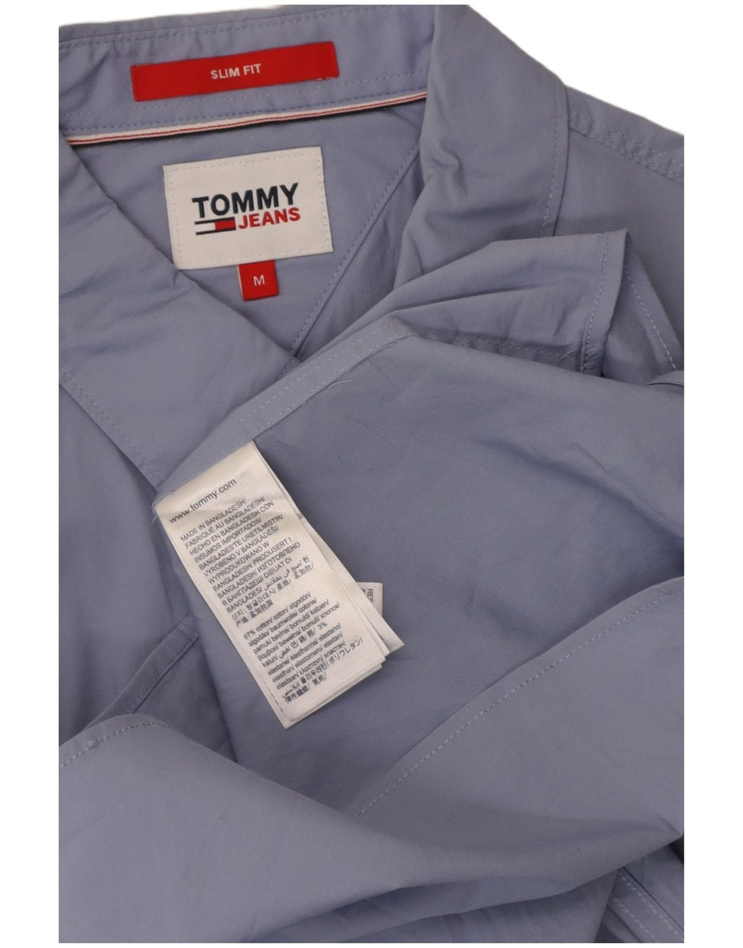 TOMMY HILFIGER Mens Slim Fit Shirt Medium Blue Cotton