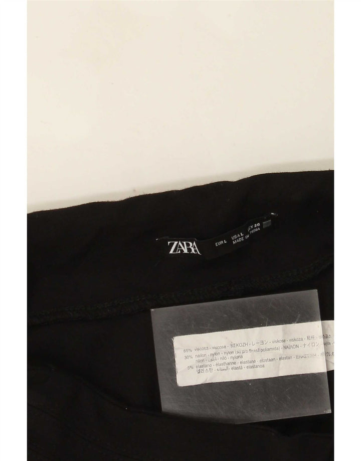 Zara Womens Leggings UK 14 Large Black Viscose
