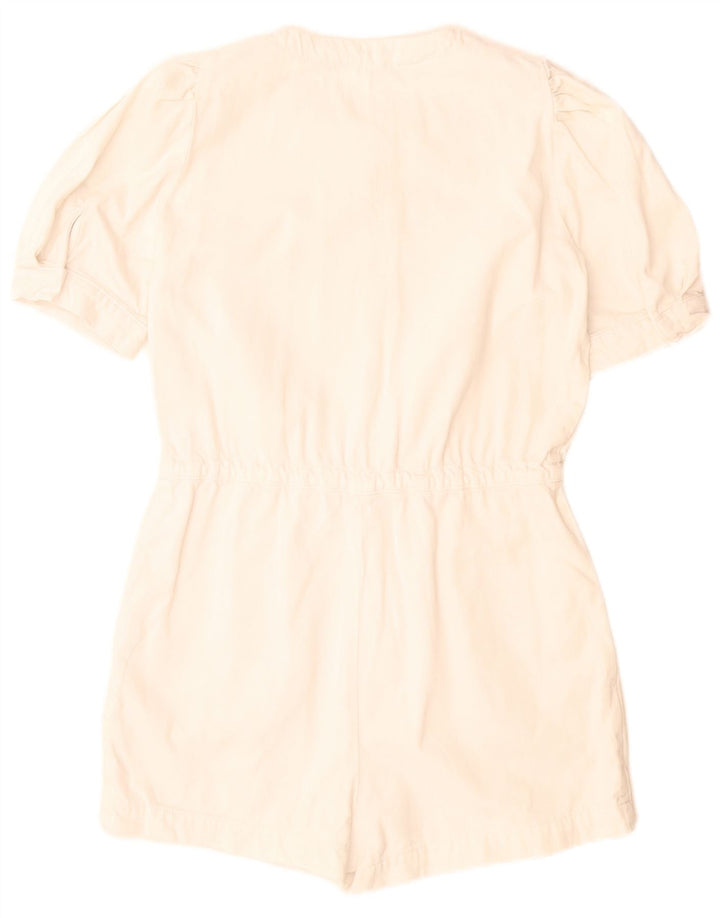 Zara Dame Playsuit UK 10 Small White Bomuld