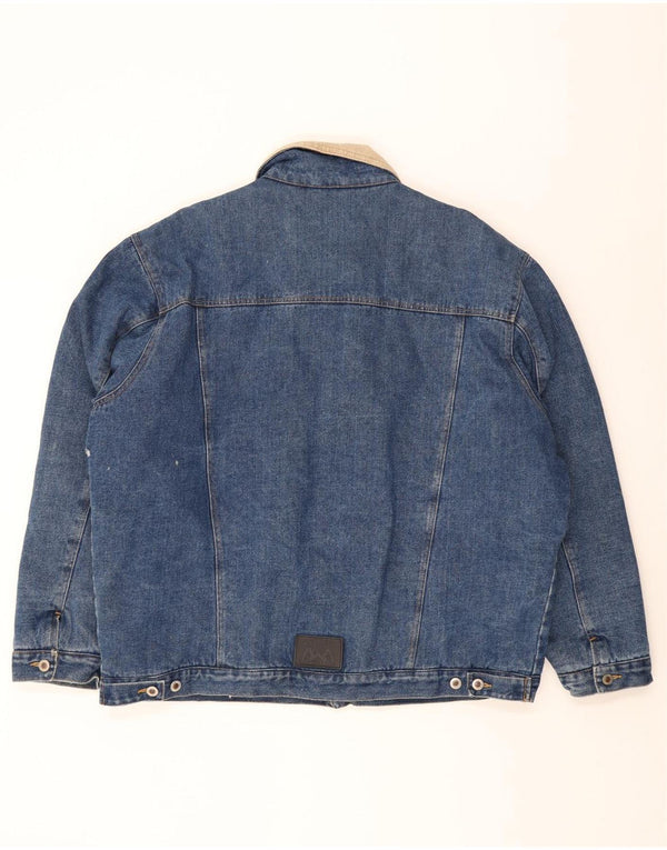 Vintage Herre Sherpa Denimjakke UK 44 2XL Blå Bomuld
