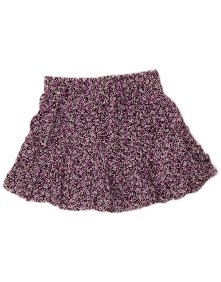 ZARA Mini Tiered nederdel til kvinder Small W27 Multicolored Floral Viscose