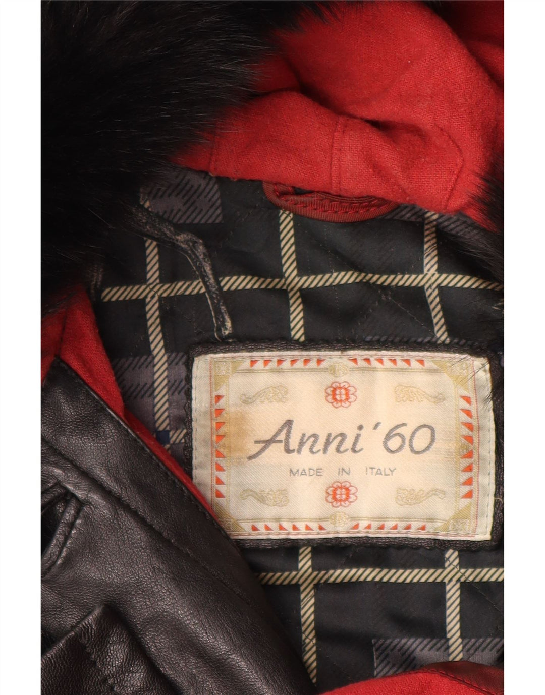 VINTAGE Oversized læderfrakke med hætte til kvinder IT 42 Medium sort læder