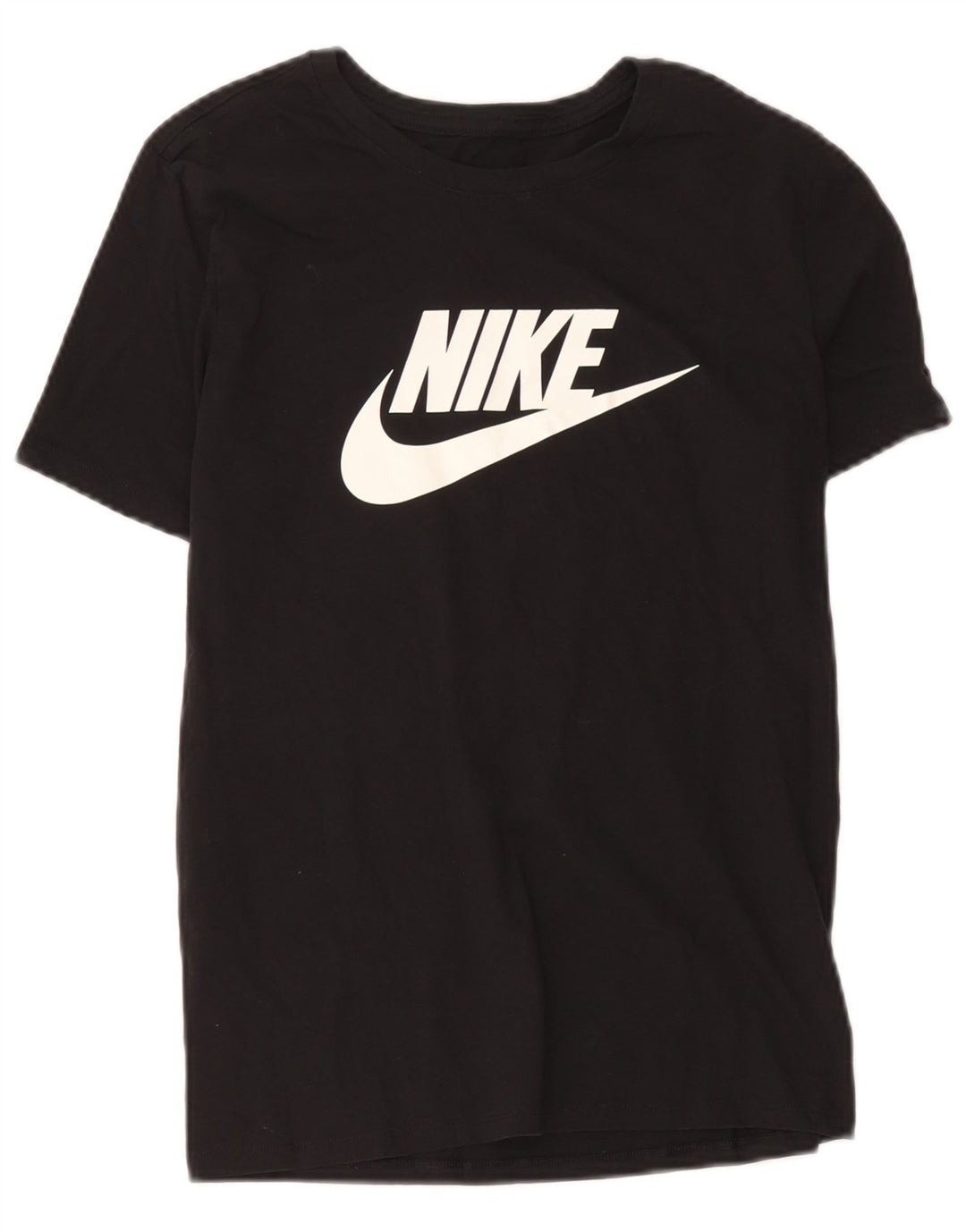 Nike Grafisk T-Shirt Top UK 12 Medium Sort Bomuld