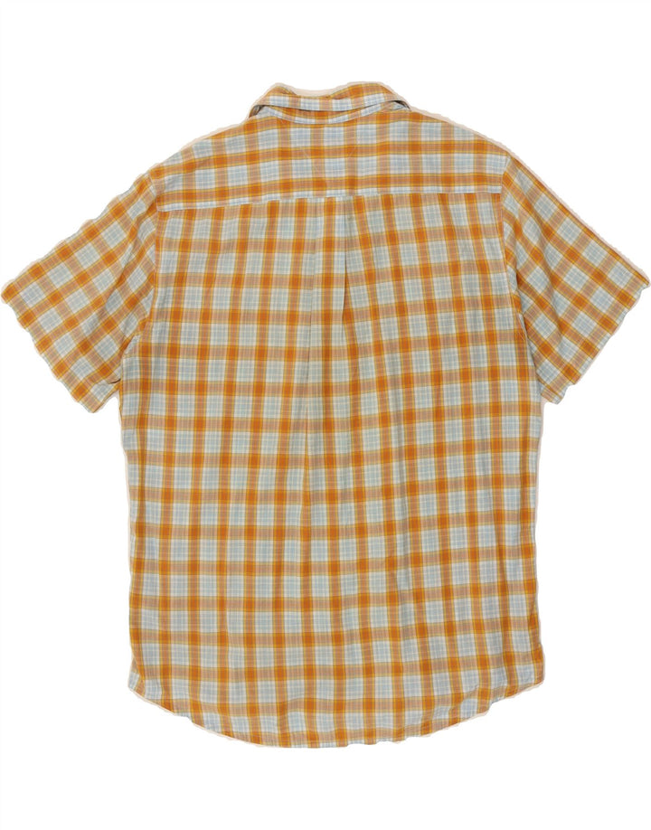 TOMMY HILFIGER Mens Classic Fit Short Sleeve Shirt Large Orange Check Vintage Tommy Hilfiger and Second-Hand Tommy Hilfiger from Messina Hembry 