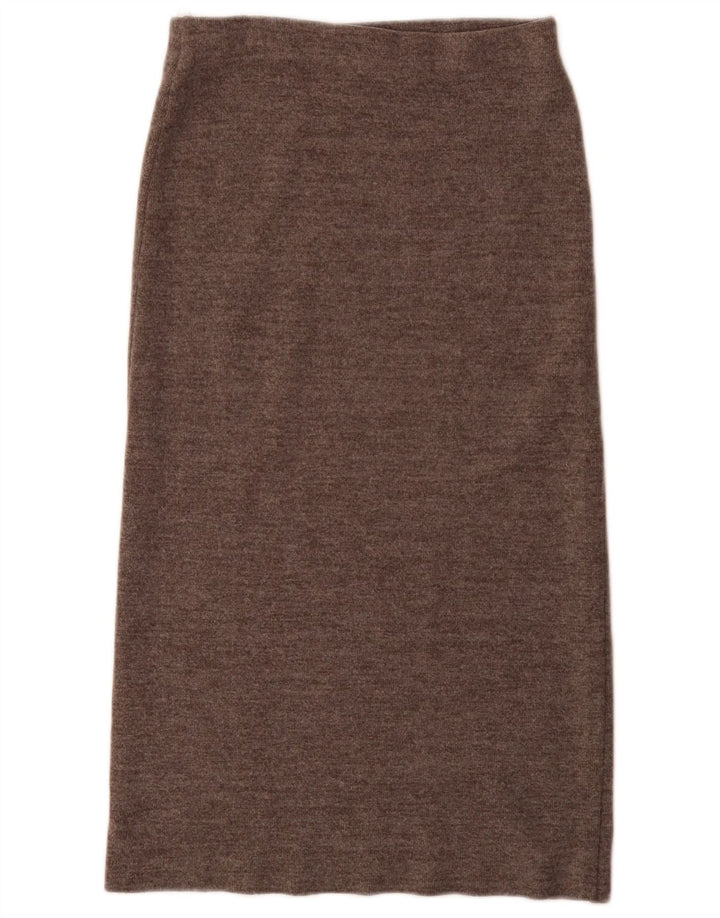 Zara Damestrik Midi-nederdel UK 8 Small W26 Brun