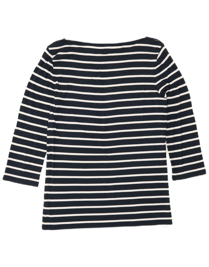 Tommy Hilfiger Dame Top 3/4 ærme UK 10 Small Navy Blue Striped