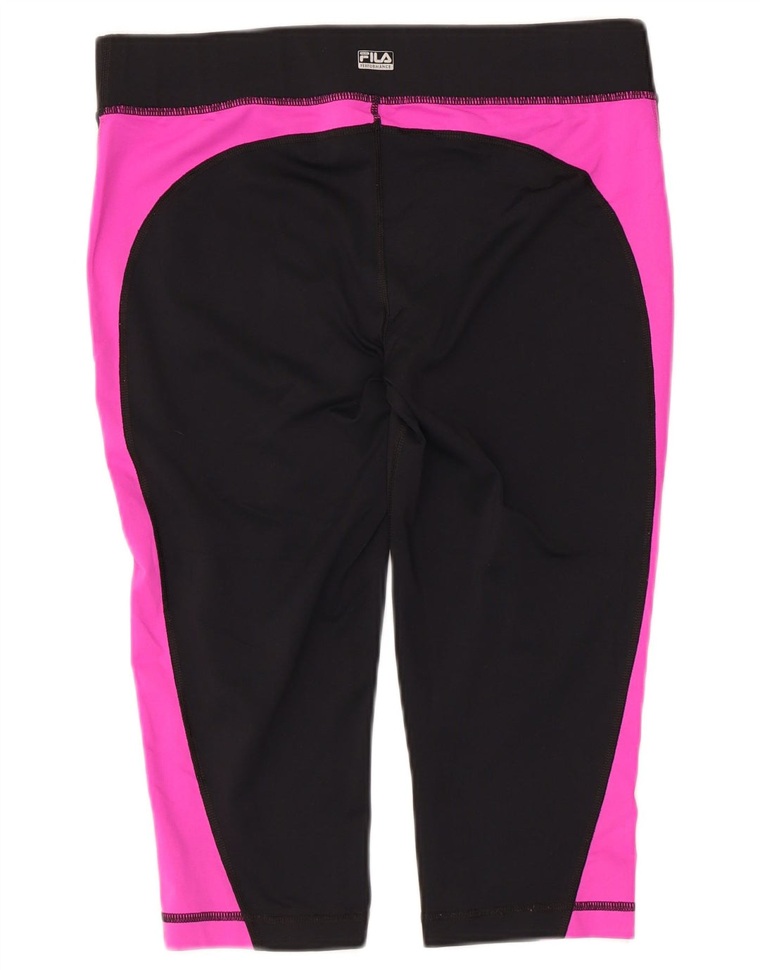 Fila Dame Capri Leggings UK 14 Medium Sort Colourblock Polyester