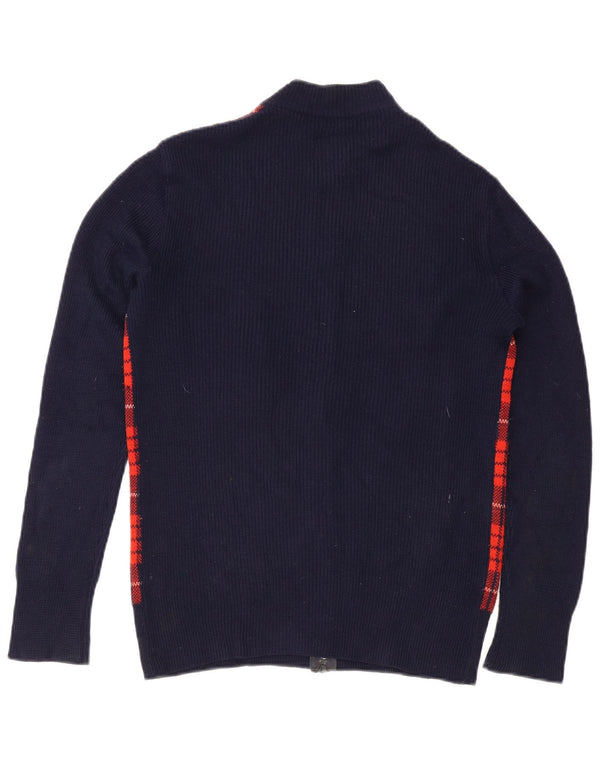Vintage Mens Cardigan Sweater IT 54 XL Navy Blue Check