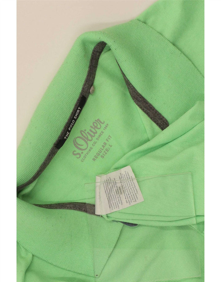 S.Oliver Herre Regular Fit Polo Shirt Large Green Polyester