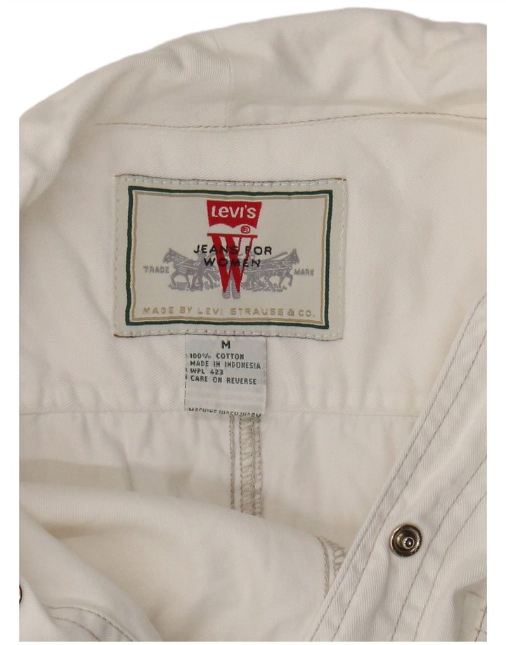 Levi's Kortærmet denimskjorte til kvinder UK 12 Medium White Bomuld