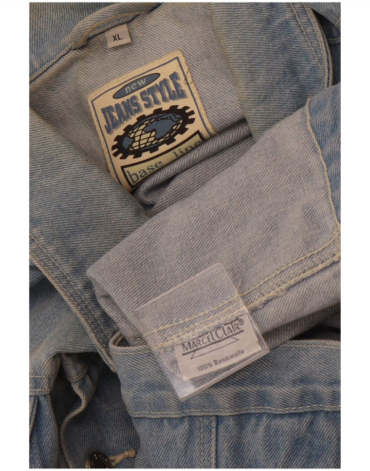 MARCEL CLAIR Herre Denim Gilet UK 42 XL Blå Bomuld