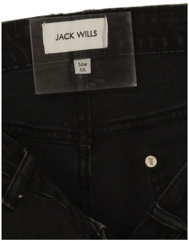 Jack Wills Herre Slim Jeans W34 L29 Sort Bomuld