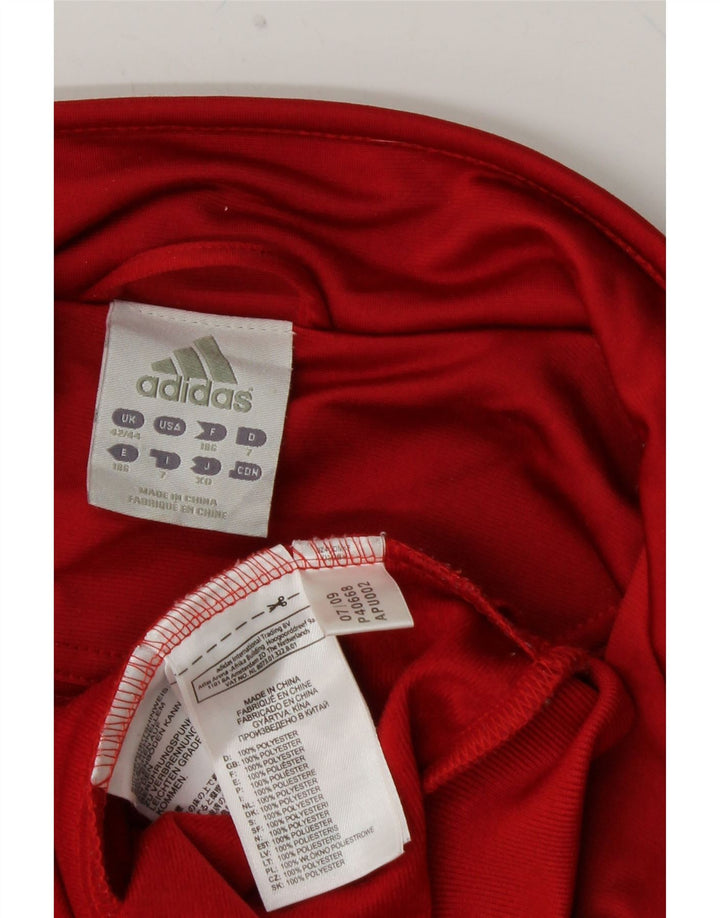ADIDAS Træningsdragt til mænd, topjakke UK 42/44 Large Red Colourblock Polyester