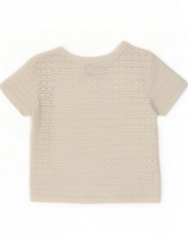 Zara Womens Crop T-Shirt Top UK 10 Small Grå Polyester