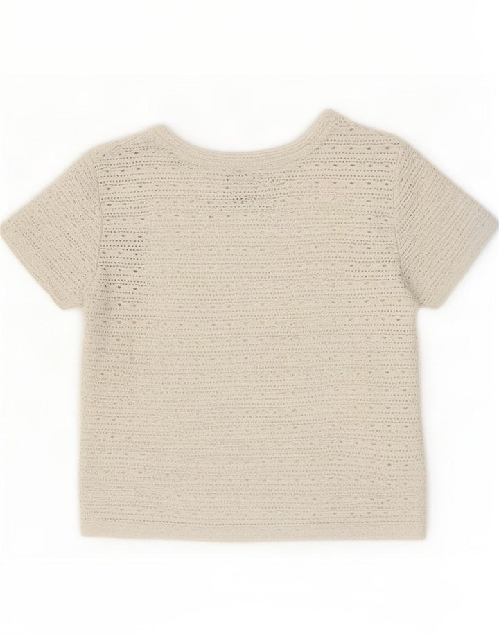 Zara Womens Crop T-Shirt Top UK 10 Small Grå Polyester