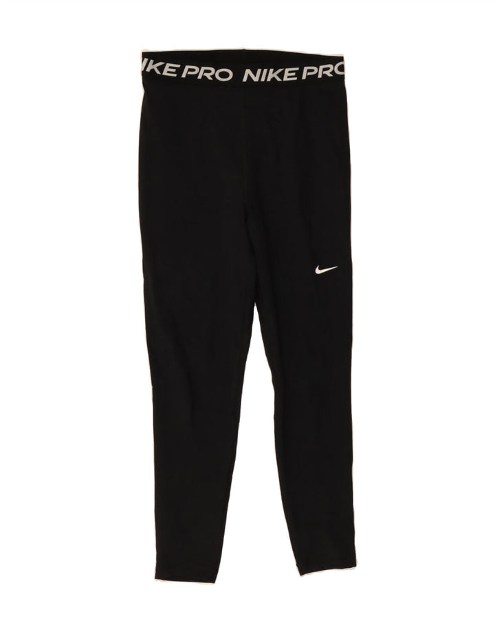 NIKE Womens Graphic Crop Leggings UK 12 Medium  Black Vintage Nike and Second-Hand Nike from Messina Hembry 