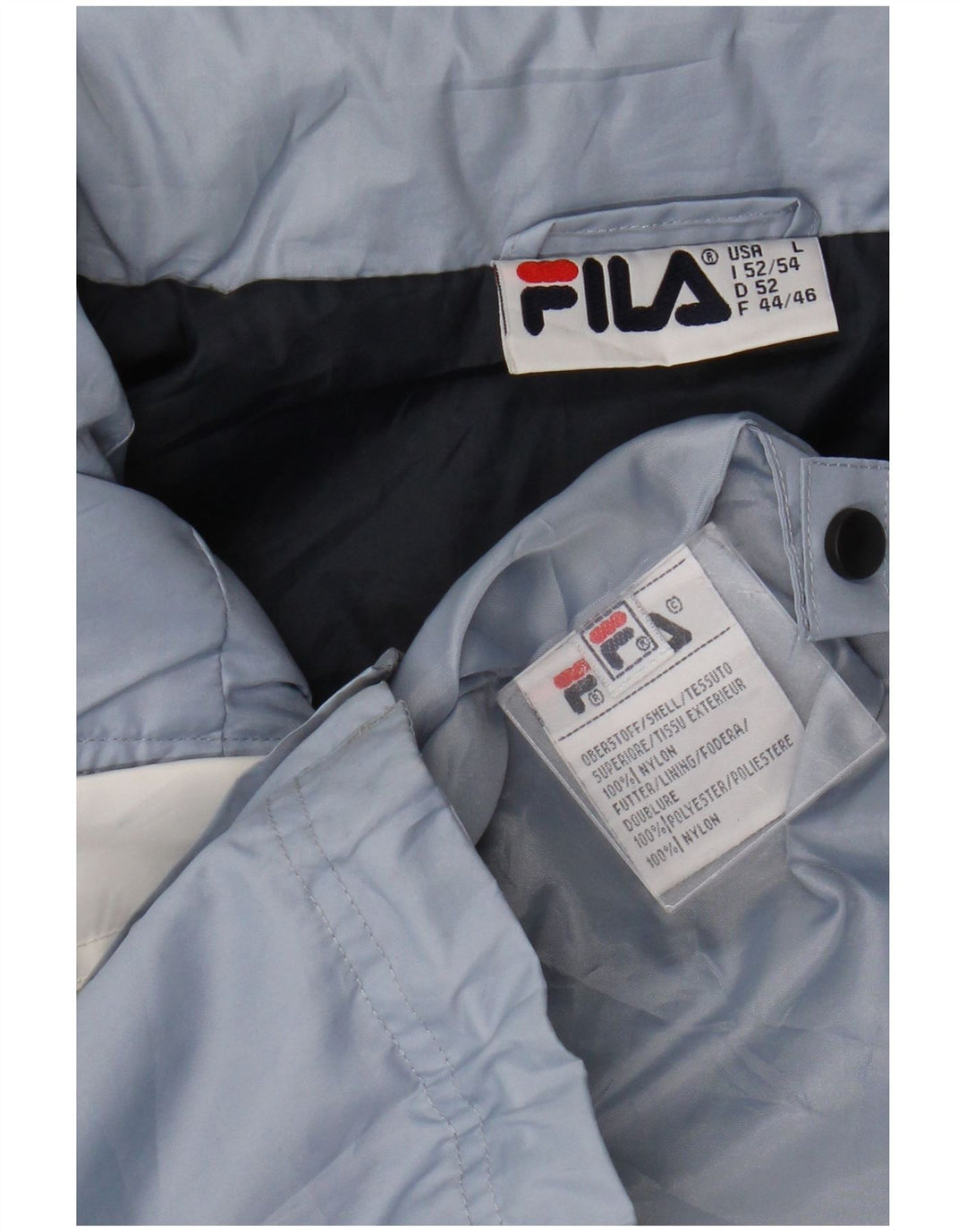 Fila Herre hætte vindjakke UK 40 Large Blue Colourblock Nylon