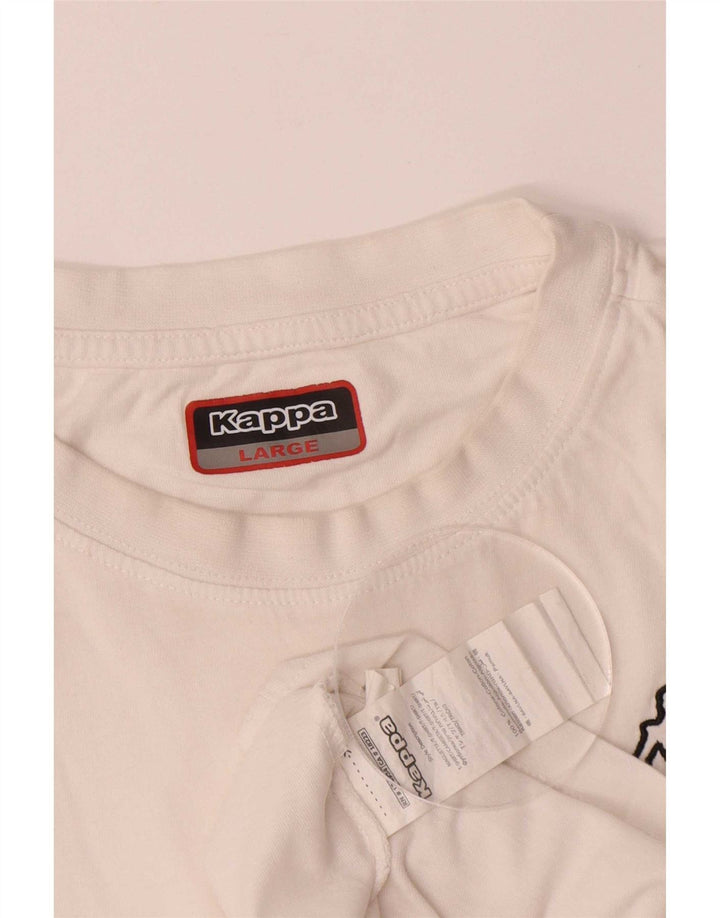Kappa Herre T-Shirt Top Stor Hvid Bomuld