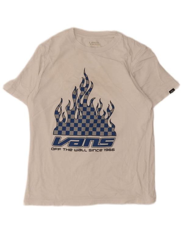 Vans Drenge Grafisk T-Shirt Top 11-12 År Hvid