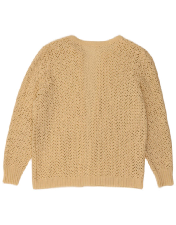 Schoeller Womens Open Cardigan Sweater UK 12 Medium Beige Polyacrylic