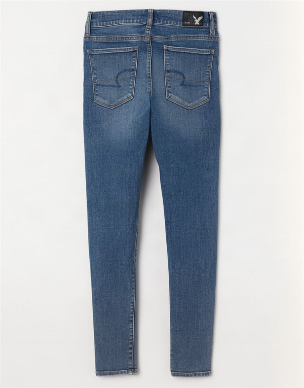 American Eagle Dame Super Strech Jegging Jeans UK 6 XS W26 L30 Blå