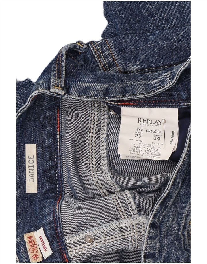 Replay Dame Janice Bootcut Jeans W27 L34 Blå Bomuld