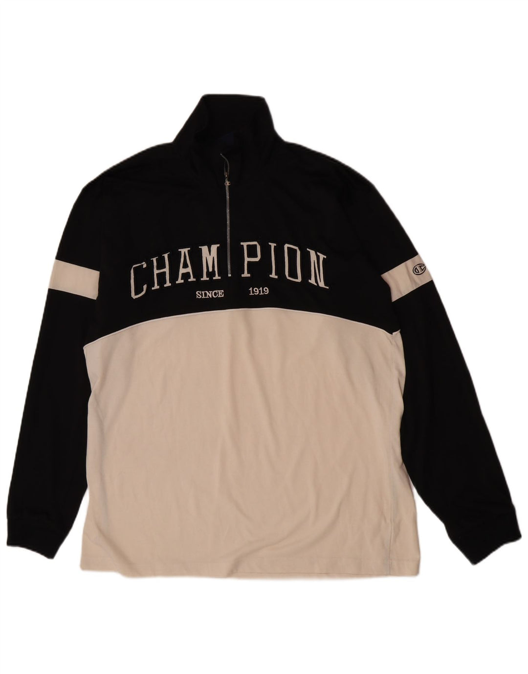 Champion Herre lynlåshals Grafisk Pullover træningsdragt Top XL Sort Colourblock