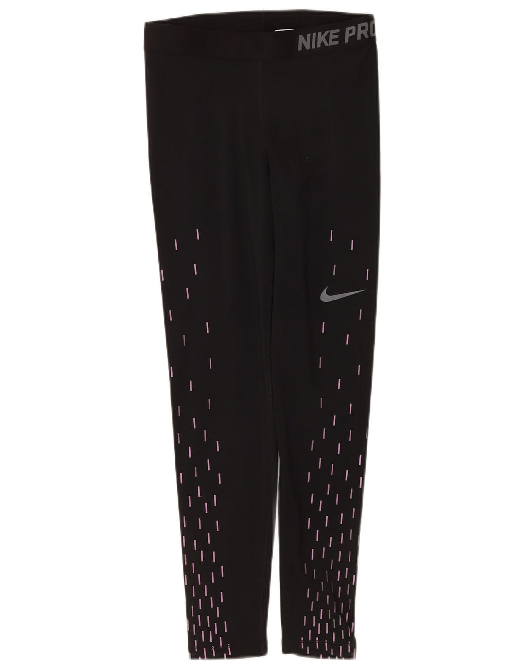 Nike Dame Dri Fit Grafiske Leggings UK 12 Medium Sort Geometrisk