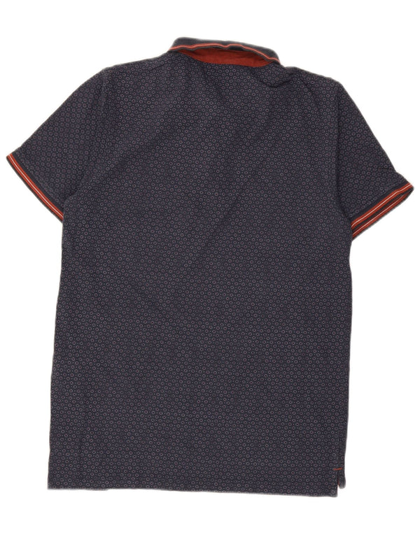 JACK & JONES Premium poloshirt til mænd Medium marineblå geometrisk bomuld