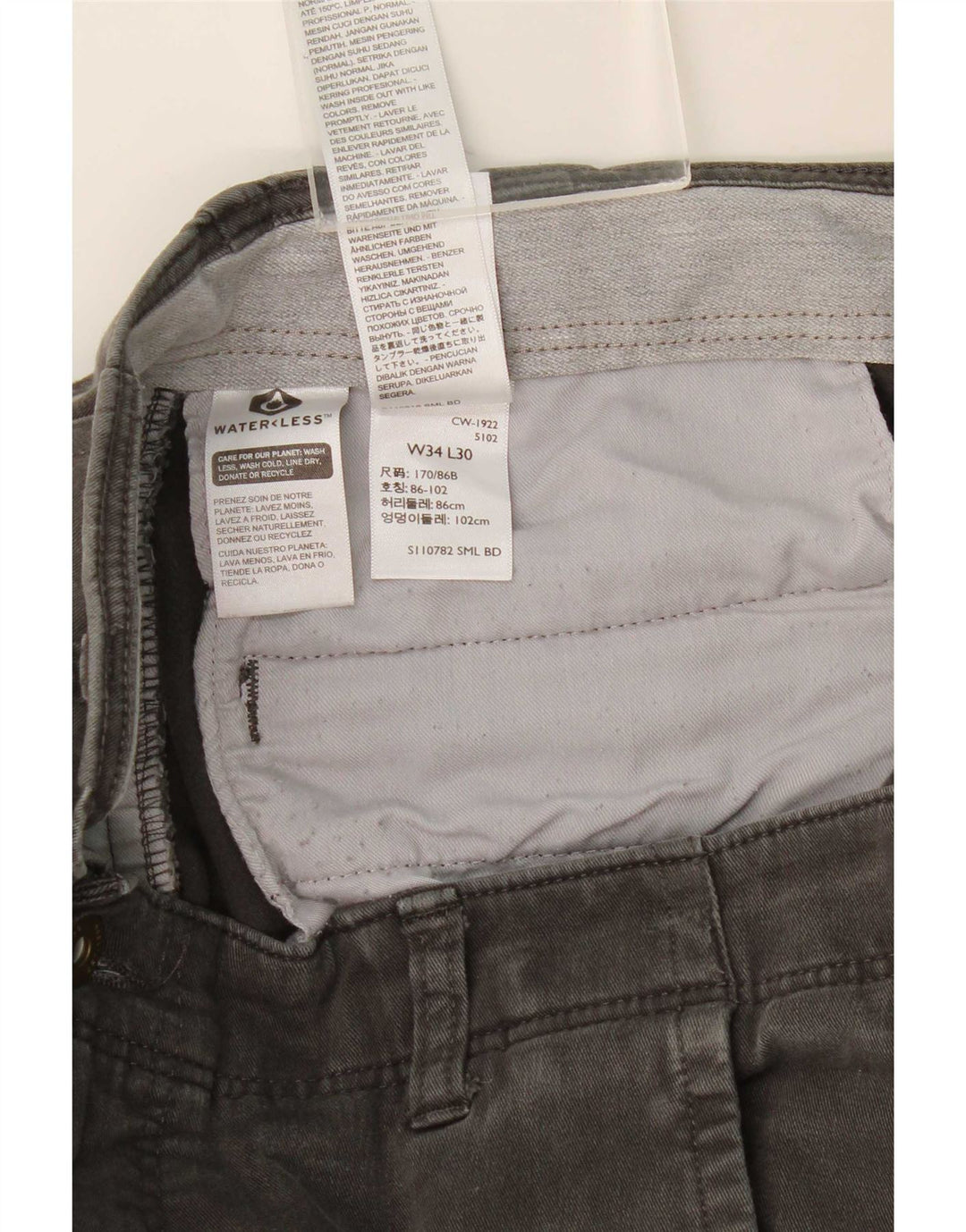 Dockers Herre Slim Chino Bukser W34 L27 Grå Bomuld
