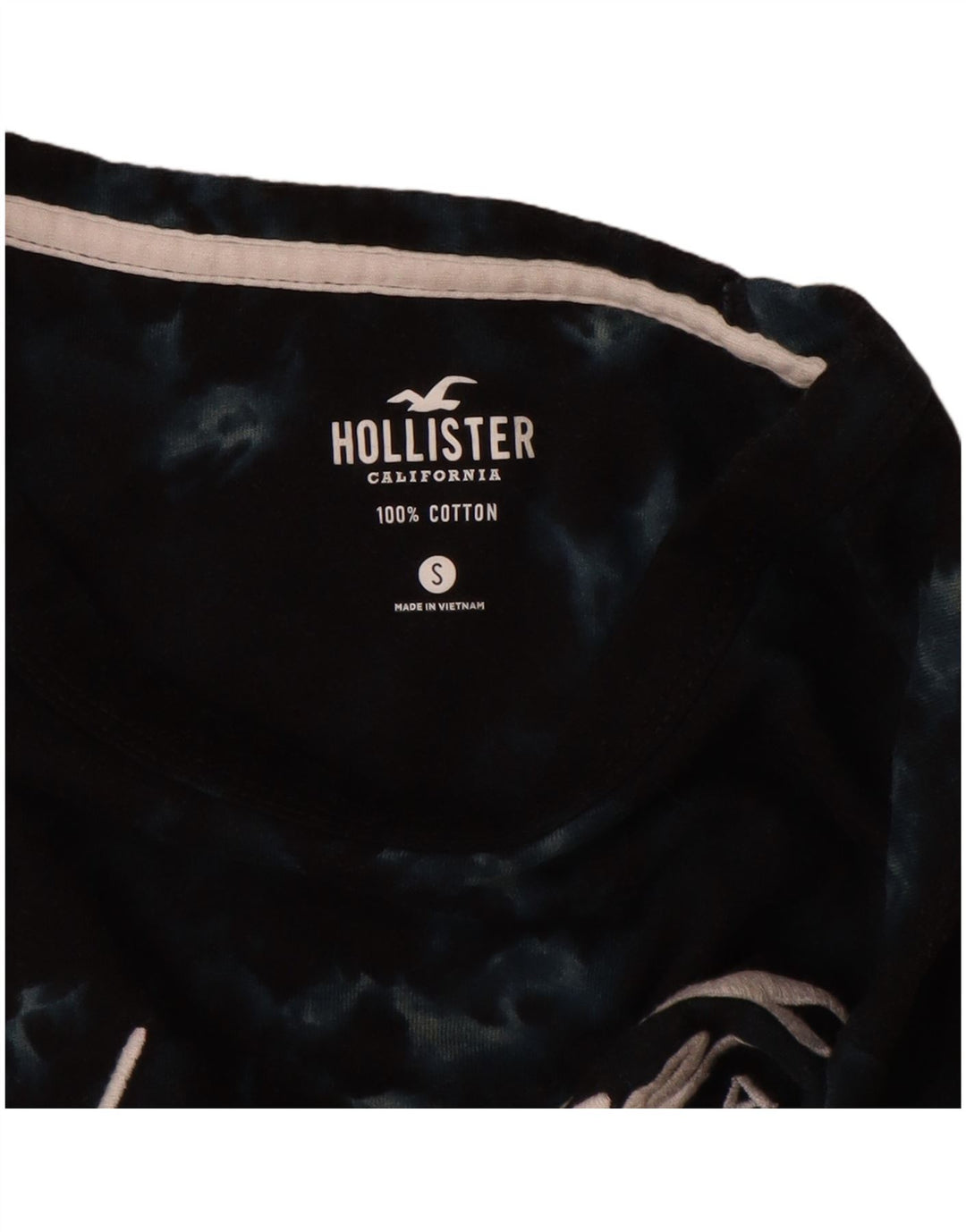 HOLLISTER Herre grafisk T-shirt Top Lille marineblå Tie Dye Bomuld