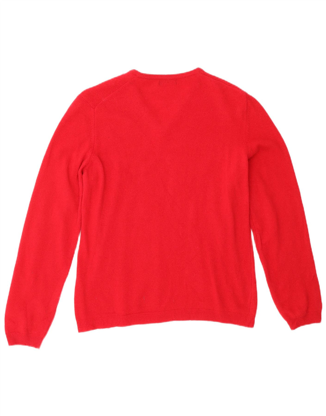 BENETTON Dame V-hals sweater UK 10 Lille Rød