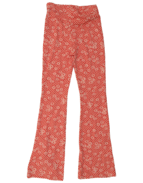Zara Dame Flare Casual Bukser Medium W28 L33 Orange Floral Polyester