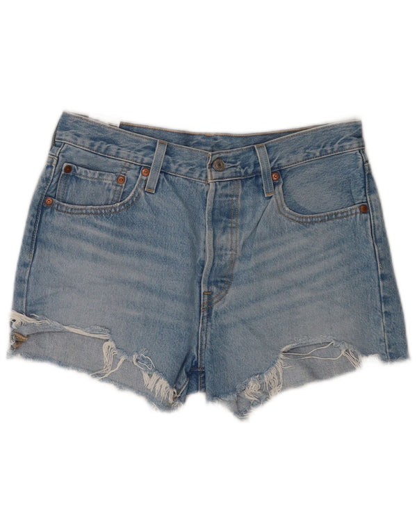 Levi's Womens 501 Distressed Denim Shorts W28 Medium Blue Cotton