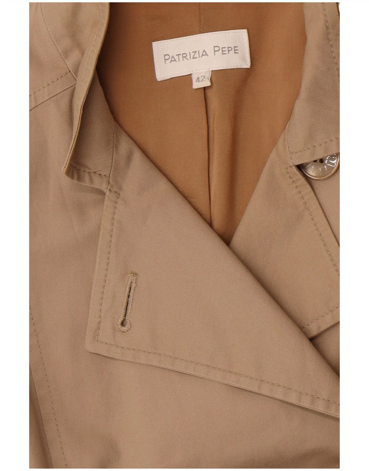 Patrizia Pepe Trench Coat til kvinder IT 42 Medium Beige Bomuld