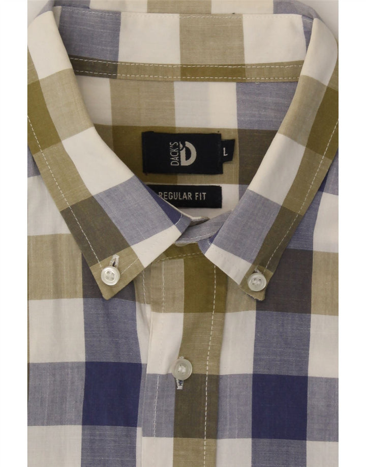 DACK'S Mens Regular Fit Shirt Large Green Check Cotton Vintage Dack's and Second-Hand Dack's from Messina Hembry 