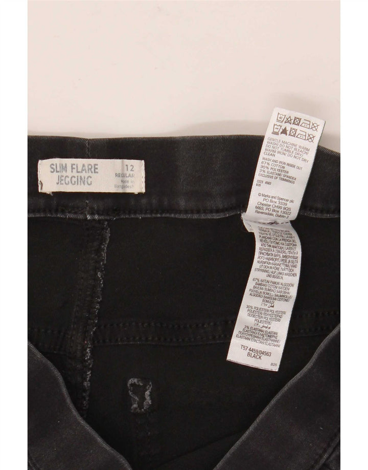 Marks & Spencer Dame Flare Slim Jegging Jeans UK 12 Medium W30 L30 Black